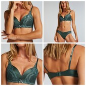 Hunkemoller! Комфортний жіночий бюстгальтер без кісточок 80Е dark forest! Лот 154