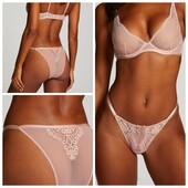 Hunkemoller! Жіночі труси із мережива і сіточки, бразиліани Хл розмір pale mauve! Лот 71