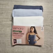 Есмара! Трикотажна жіноча майка на тонких бретелях 44/46 євро 50/52 наш 3 шт! Лот 79
