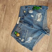 ✓Коттоновые джинсовые шорты рванки,момы ,р.uk16