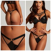 Hunkemoller private collection! Шкіряні жіночі труси, стрінги Л розмір caviar! Лот 100