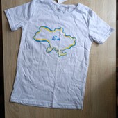 Футболка біла мапа України р.152, 170