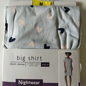 Бавовняна нічна сорочка сердечки Nightwear M