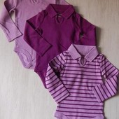 3 шт. Боді з довгим рукавом hanes 0-6 міс.
