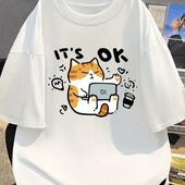 Футболка принт Котик, размер 2xl, унісекс, 100% cotton