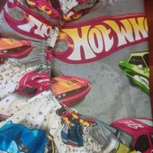 Hot wheels машинки! Якісне простирадло на гумці з бязі Gold Lux 90*190/200*20