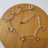 Серебряный браслет Сердца Проба 925