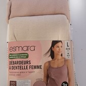 3 шт. Женская майка на тоненьких брительках от Esmara, L, рубчик , набор 3 шт.