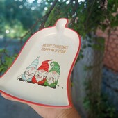 Фигурное керамическое блюдо / рукавичка или колокольчик.