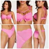 Hunkemoller! Текстурний роздільний жіночий купальник 80F, низ М розмір hot orchid! Лот 31