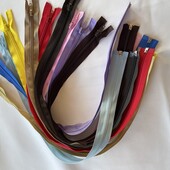 В лоте - 10 шт - блискавки спіраль 45-60см ( мікс)