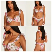 Hunkemoller! Неймовірно жіночний квітковий роздільний жіночий купальник 75В, низ S white! Лот 35