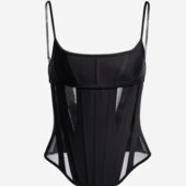 Корсет-топ H&M x Mugler Panel чорного кольору eur 40