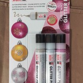 Набір фарб Marabu Creabox "Christmas Glitter Pen", для кераміки,скла,текстилю тощо