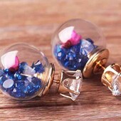 стильные сережки гвоздики. синие