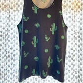 H&M. Фирменная оригинальная майка кактус унисекс. S, M 100% котон
