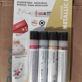 Металеві фарби Marabu Creabox Shimmer Metallic Pen для текстилю, металу, дерева тощо