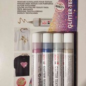 Акція! Набір фарб для текстилю з блискітками Marabu Crea Box Glitter textile