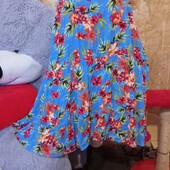 ❤️Брендовая натурал. нежно голубая клёш маечка туника новая❤️Индия.Пог.130-156см.Вискоз100%