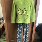Пижама, комплект, размер 11-13 р 152-158 см. The grinch в ідеалі
