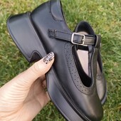 Туфлі дівчинка 34р 22см чорні Jong Golf туфли черные