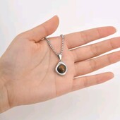 Ланцюжок і підвіска, кулон вставка камінь тигрове око. Медсталь. Унісекс.