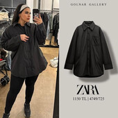 Утеплена куртка-сорочка з непромокаючої тканини оверсайз zara М L