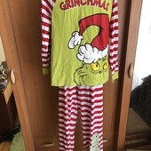 Пижама, комплект, костюм, 100% коттон, L-XL. dr.seuss. grinch. в ідеалі
