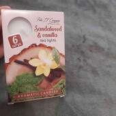 чайна свічка 6 штук сандалове дерево та ваніль
