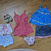 Шкіряні босоніжки 19 /20р, набір одягу 6-12м,гарний стан