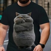 Эффектная стильная футболка с принтом кота, р. 4xl, наши 64-68, супер батал!