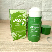 Глиняна маска Nicor Green Mask Stick Засіб для звуження пор, від акне, для глибокого очищення шкіри.