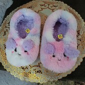 ❤️Шикарно красивые белоснежные с ярким мехом очень тёплые лёгкие тапочки новые❤️Стелька 23,5 - 24см.