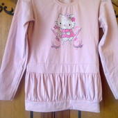 Новая футболка, кофта,туника, реглан на 7-9 лет. Hello Kitty. Рост122-134 см.