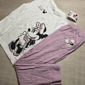 Minnie mouse! Трикотажна піжама для дівчинки 122/128! Лот 577