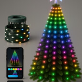Смарт-гирлянда «Конский хвост» 400 LED 10 нитей по 2 м, управление через приложение + пульт и звезда