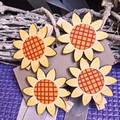 4 шт. Деревянный декор подсолнух прищепка