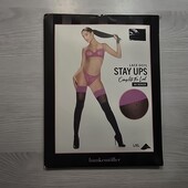Hunkemoller! Капронові жіночі панчохи з мереживом Л/Хл розмір festival fuchsia! Лот 20