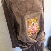Стрейч плотный бархат костюм, 50-52р мокко