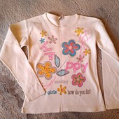 Реглан молочного кольору з принтом квітками на дівчинку 9 р. 134