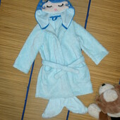 Халат теплый с капюшоном для девочки 2-3года