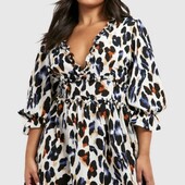 Атласна сукня з леопардовим принтом - одягнута один раз.