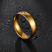 Каблучка нержавіюча сталь в золоті 6мм ширина 21р