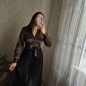 Шикарна, укорочена, шоколадна блуза на зв'язку❤️ Відмінний стан