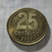 Монета Аргентини 25 сентавос 2009