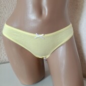 Бавовняні жіночі стрінги жовті XS. Женские стринги 8510