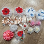 Святкові резинки бантики для волосся в школу, в садок, на свято, 15 штук в лоті