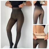 527. Термо колготи на хутрі з ефектом капронових колгот S/M/L