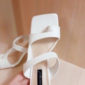 Тренд сезона, квадратный носок, белые Шлёпанцы, размеры 37-24cм!