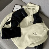 Худі, штани та жилетка з екошкіри на утеплювачі